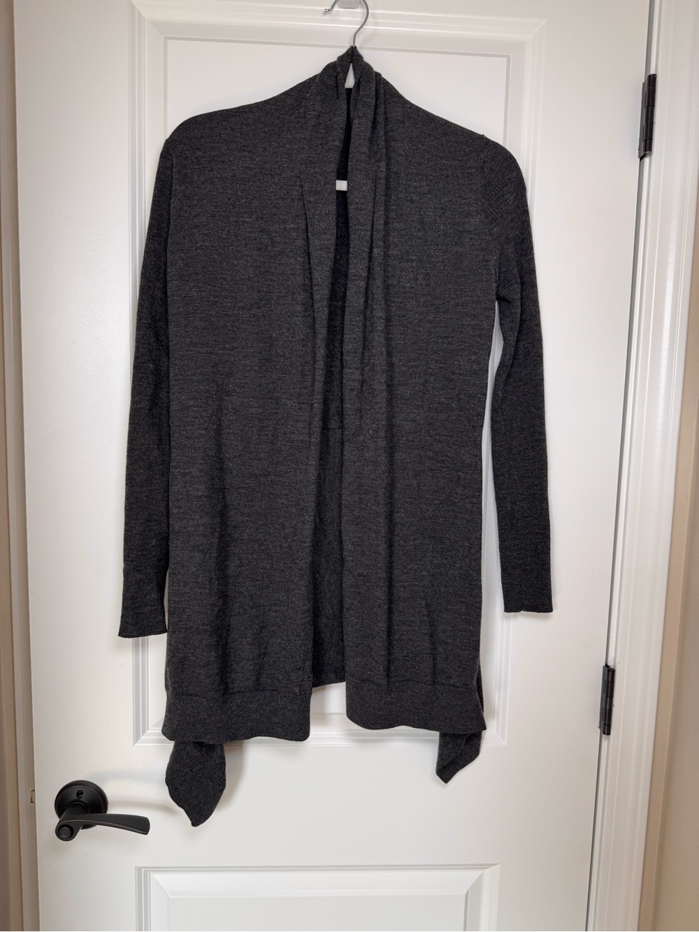 Theory Charcoal Open-Front Wool Women's Cardigan